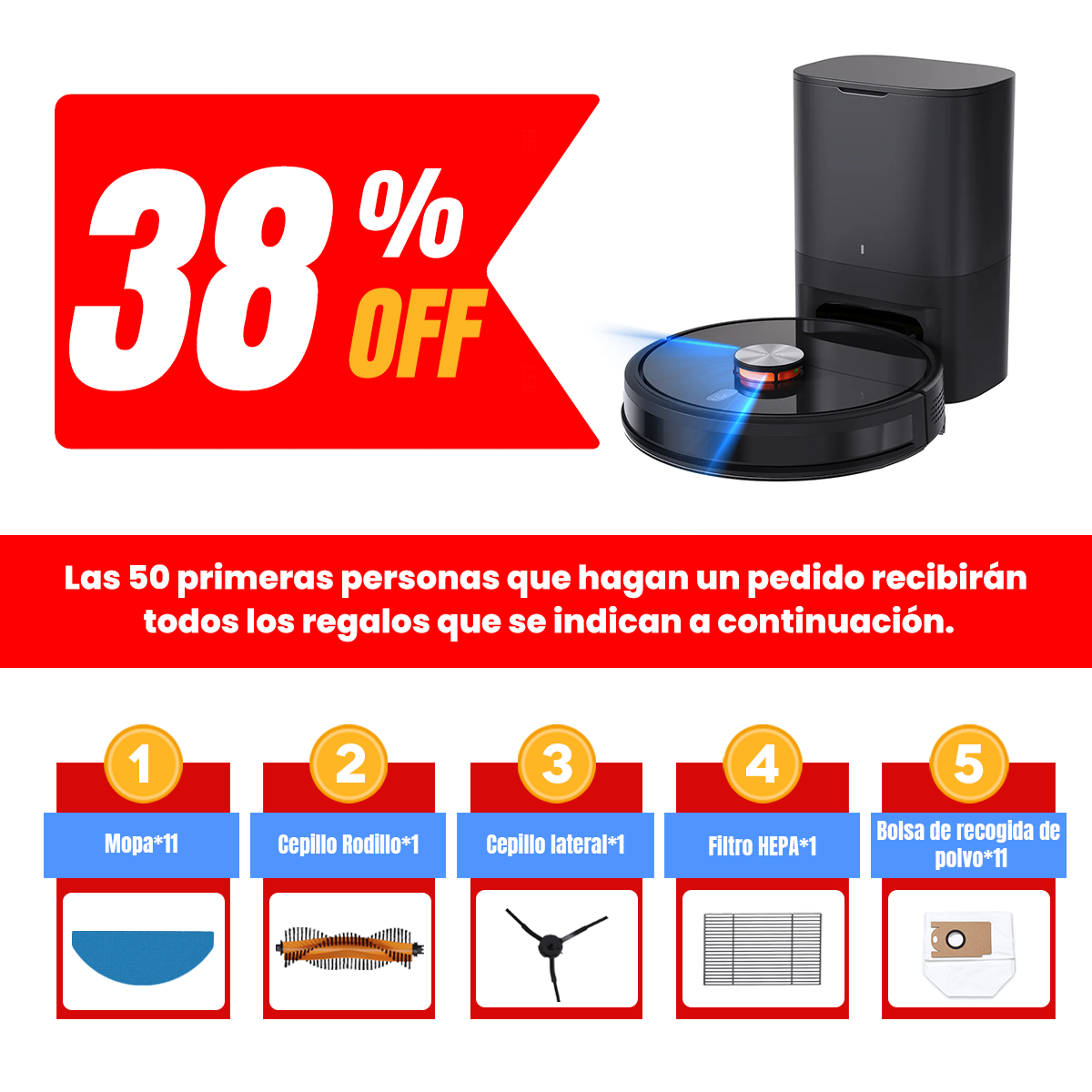 Robot de barrido inteligente, electrodoméstico inteligente autocargable Lydsto R1 Edge 110V/220V