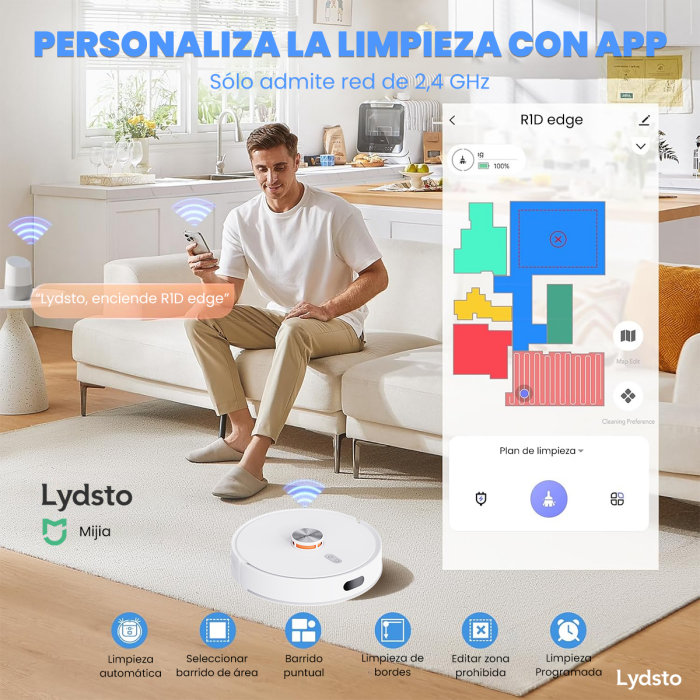 Robot inteligente de barrido y fregado hogar inteligente autocargable Xiaomi Lydsto R1D Edge 110V/220V
