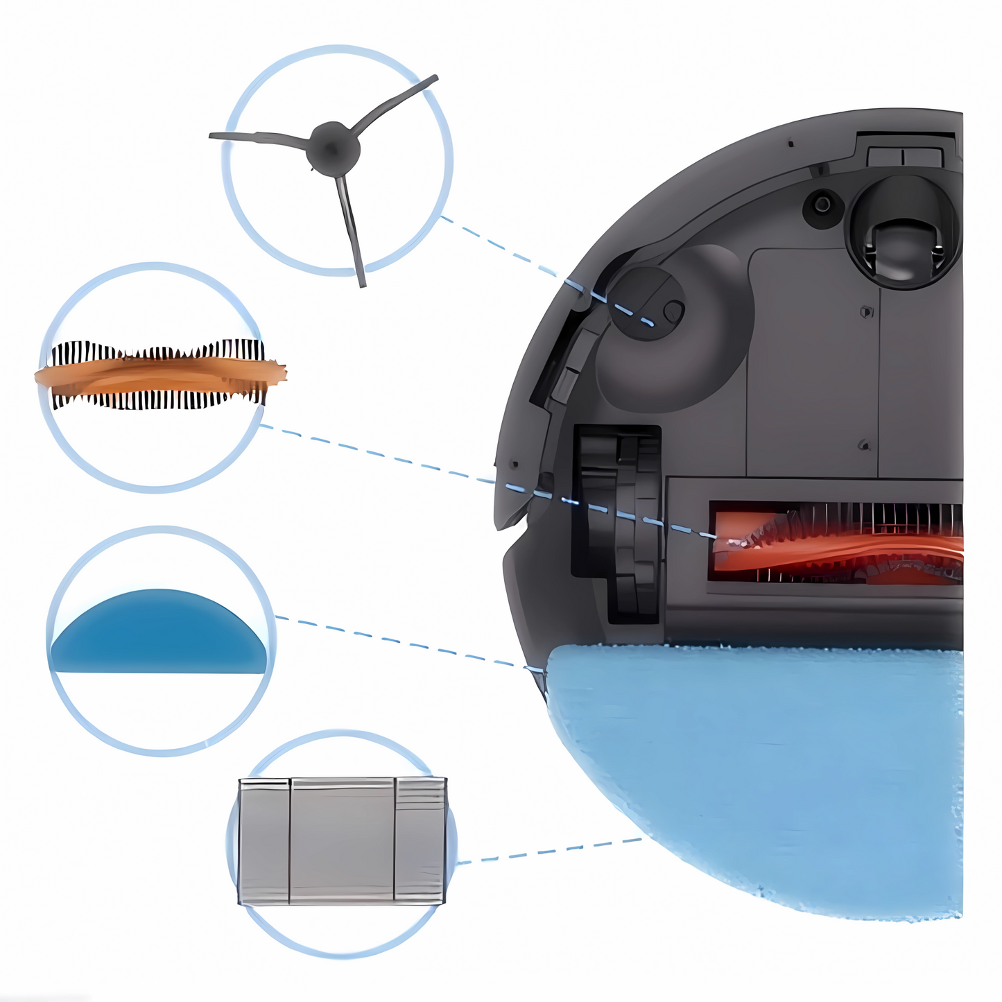 Lydsto R1,R1D Robot Mop Kit de accesorios para aspiradora